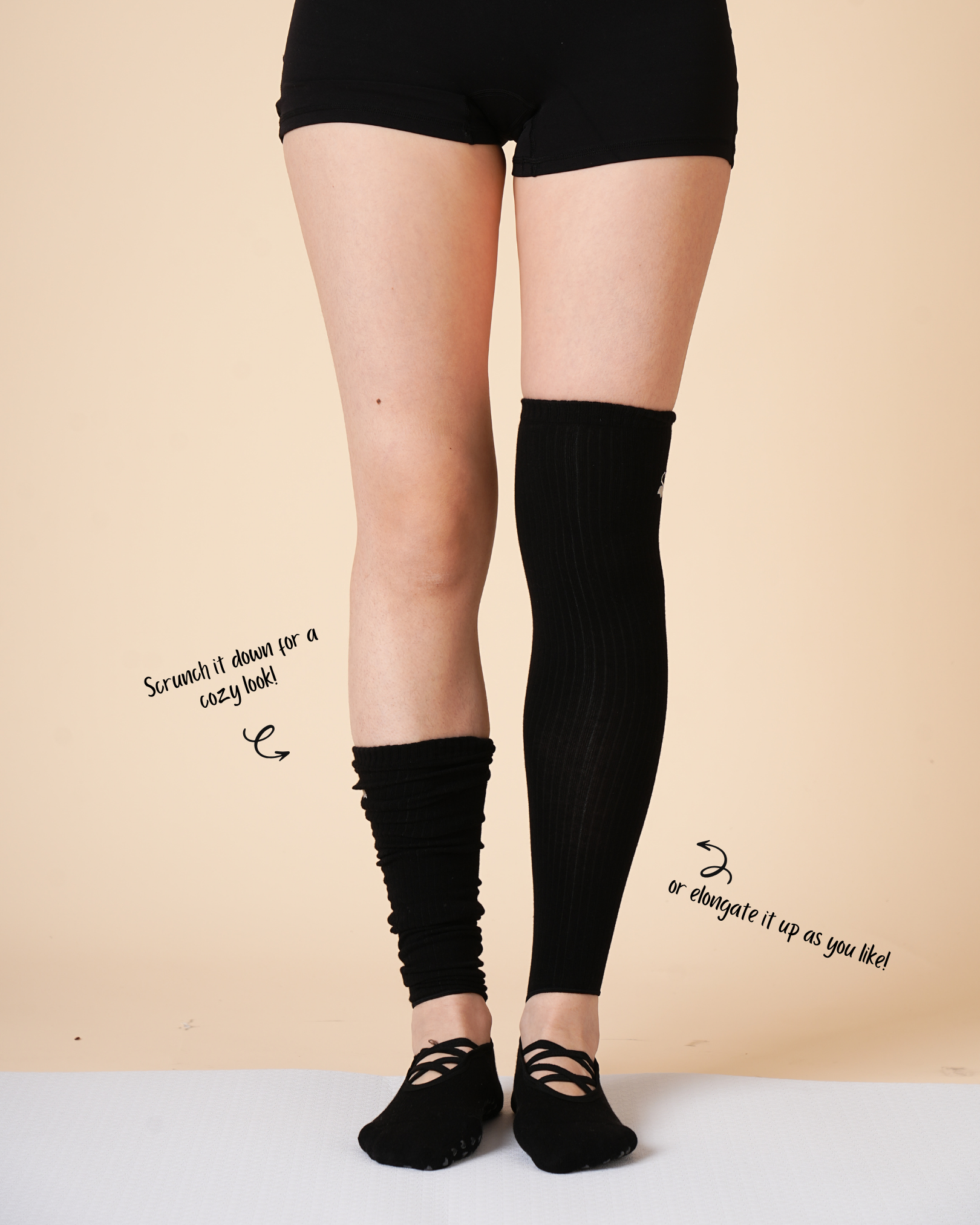 Elongé Ballet Grip Socks in Black