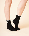 Linea Contrast Crew Grip Socks in Black
